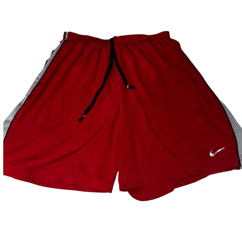 Nike Men's Red and Gray Athletic Shorts